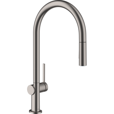 Maišytuvas plautuvei Talis M54 210 2jet,ištraukiama žarna, brushed black chrome