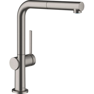 Maišytuvas plautuvei Talis M54 270, ištraukiama žarna, Sbox, brushed black chrome