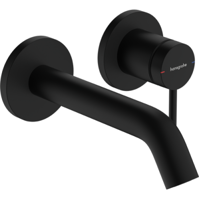 Praustuvo maišytuvas HANSGROHE Tecturis S 165, EcoSmart+, iš sienos, spalva - juoda matinė (matt black)