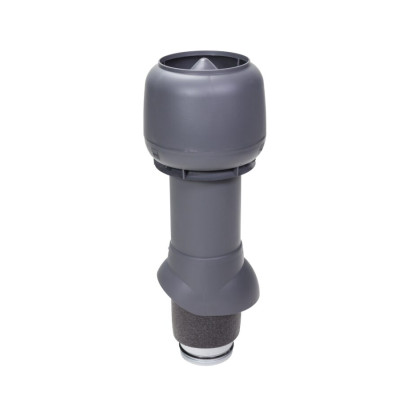 Ventiliacijos kaminėlis su gaubtu VILPE 125P-IS-500 pilkas