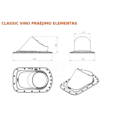 Praėjimo elementas Classic Vino antracito - 2